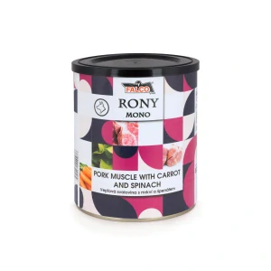 RONY MONO vepřová svalovina s mrkví a špenátem 800g