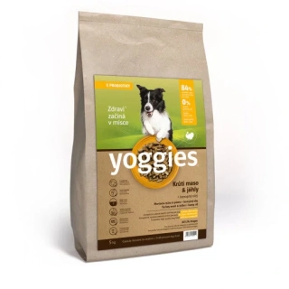 5 kg, Monoproteinové granule Yoggies s krůtím masem a jáhly, lisované za studena