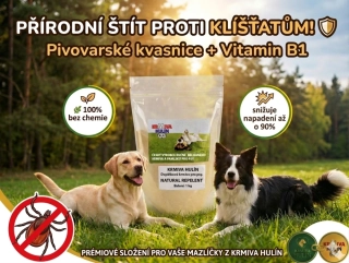 NATURAL REPELENT - Pivovarské kvasnice + Vitamin B1 - pro psy
